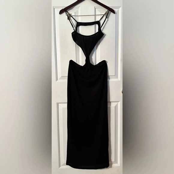 WEWOREWHAT SWIM M Knit Knot Midi Slinky Sexy Cut Out Coquette Sheer Revealing - Picture 7 of 16